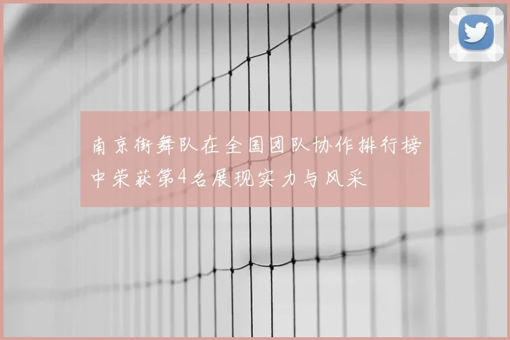 南京街舞队在全国团队协作排行榜中荣获第4名展现实力与风采